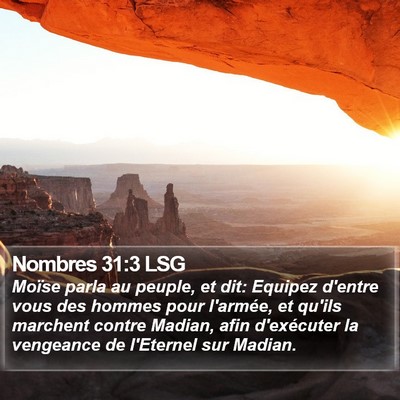 Nombres 31:3 LSG Bible Verse Image