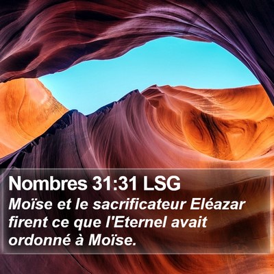 Nombres 31:31 LSG Bible Verse Image