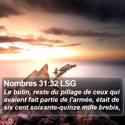 Nombres 31:32 LSG Bible Verse Image