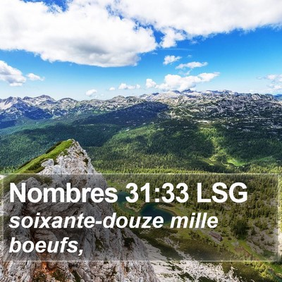 Nombres 31:33 LSG Bible Verse Image