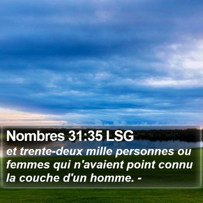 Nombres 31:35 LSG Bible Verse Image
