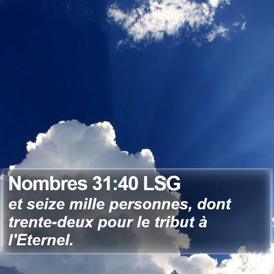 Nombres 31:40 LSG Bible Verse Image