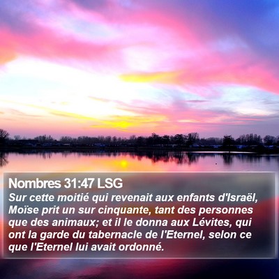 Nombres 31:47 LSG Bible Verse Image