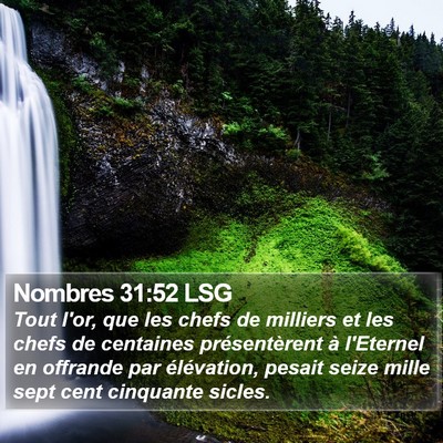 Nombres 31:52 LSG Bible Verse Image
