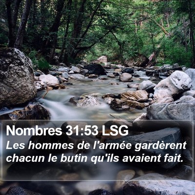 Nombres 31:53 LSG Bible Verse Image