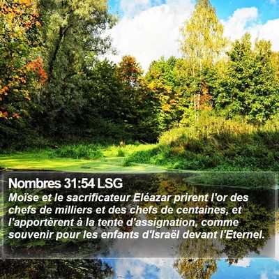Nombres 31:54 LSG Bible Verse Image
