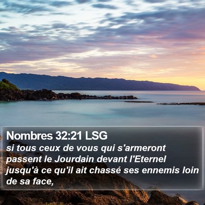 Nombres 32:21 LSG Bible Verse Image