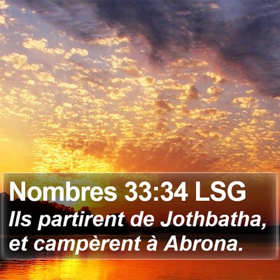 Nombres 33:34 LSG Bible Verse Image