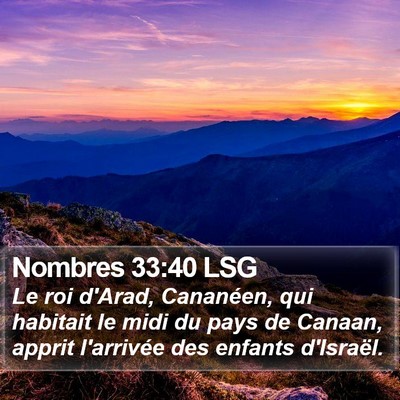 Nombres 33:40 LSG Bible Verse Image