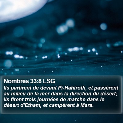 Nombres 33:8 LSG Bible Verse Image