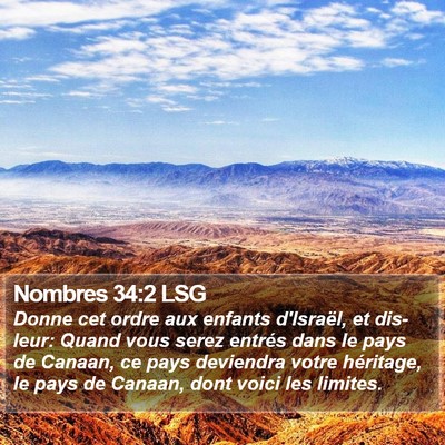 Nombres 34:2 LSG Bible Verse Image