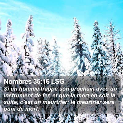 Nombres 35:16 LSG Bible Verse Image