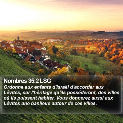 Nombres 35:2 LSG Bible Verse Image