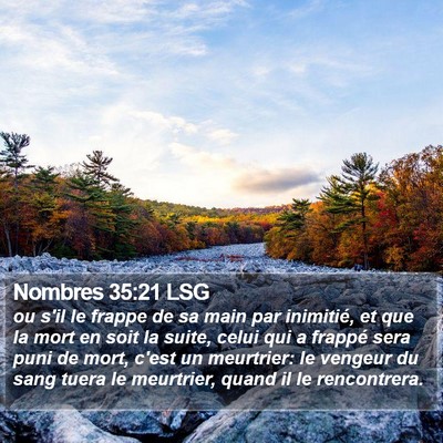 Nombres 35:21 LSG Bible Verse Image
