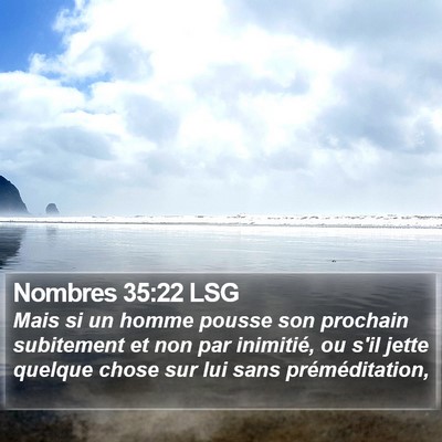 Nombres 35:22 LSG Bible Verse Image