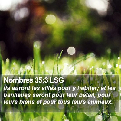 Nombres 35:3 LSG Bible Verse Image