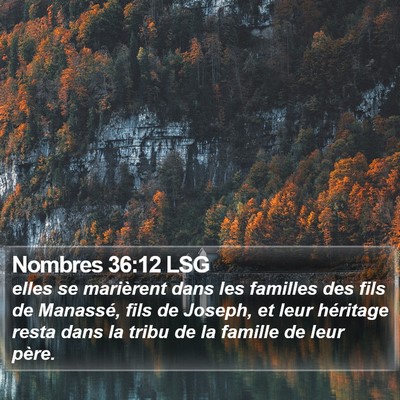 Nombres 36:12 LSG Bible Verse Image