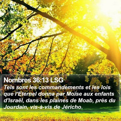Nombres 36:13 LSG Bible Verse Image