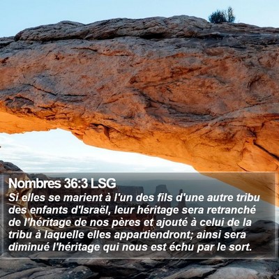 Nombres 36:3 LSG Bible Verse Image