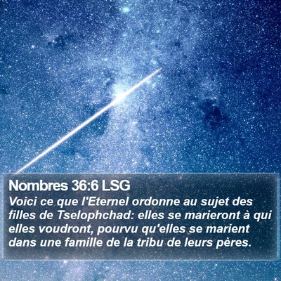 Nombres 36:6 LSG Bible Verse Image