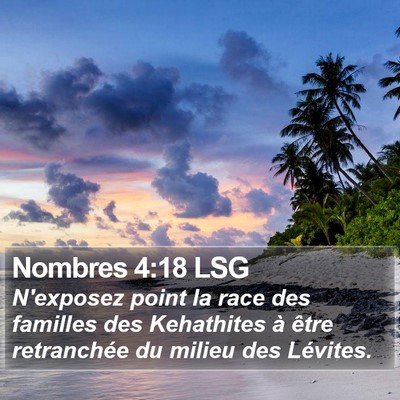 Nombres 4:18 LSG Bible Verse Image