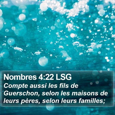 Nombres 4:22 LSG Bible Verse Image