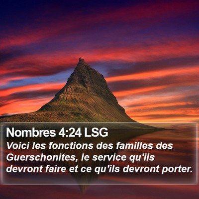 Nombres 4:24 LSG Bible Verse Image
