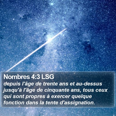 Nombres 4:3 LSG Bible Verse Image