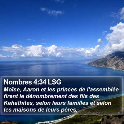 Nombres 4:34 LSG Bible Verse Image