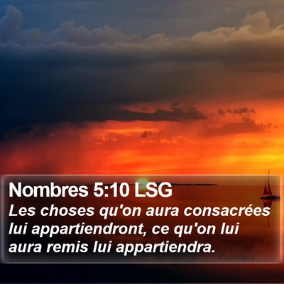 Nombres 5:10 LSG Bible Verse Image