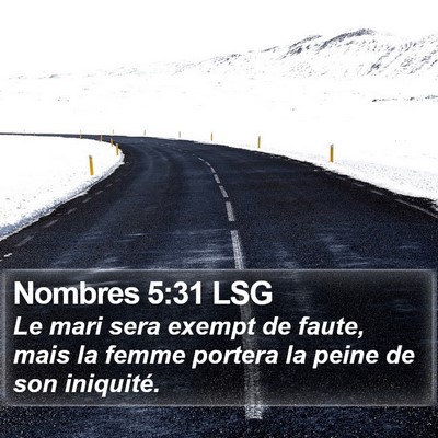 Nombres 5:31 LSG Bible Verse Image