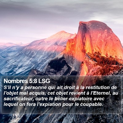 Nombres 5:8 LSG Bible Verse Image