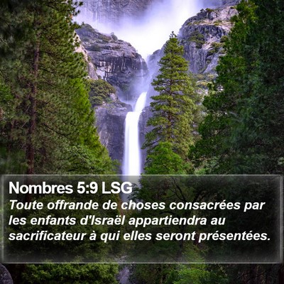 Nombres 5:9 LSG Bible Verse Image
