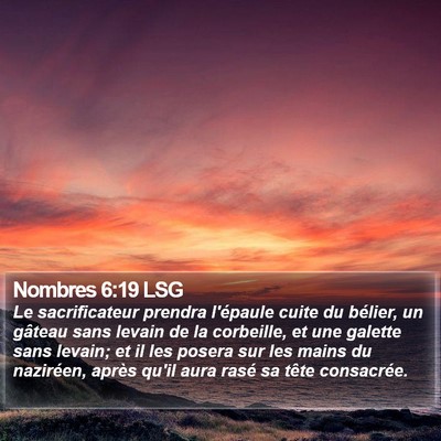 Nombres 6:19 LSG Bible Verse Image