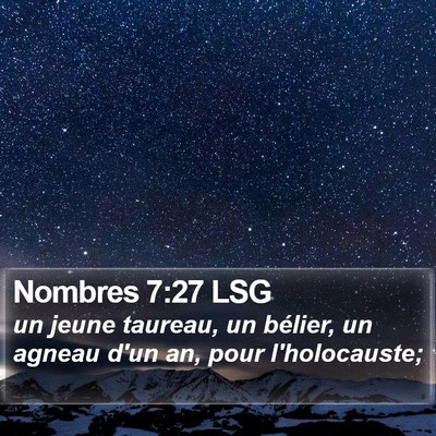 Nombres 7:27 LSG Bible Verse Image