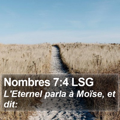 Nombres 7:4 LSG Bible Verse Image