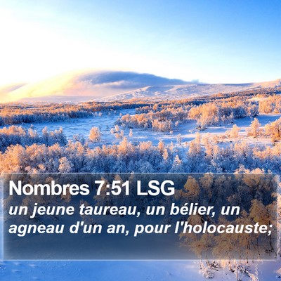 Nombres 7:51 LSG Bible Verse Image