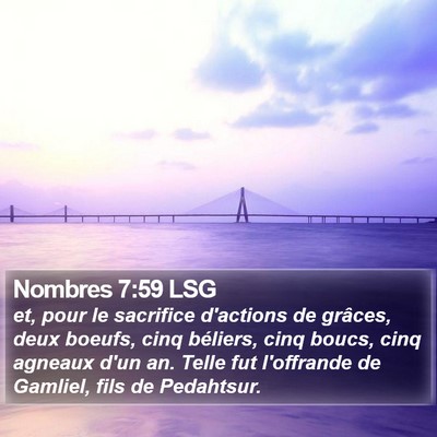Nombres 7:59 LSG Bible Verse Image