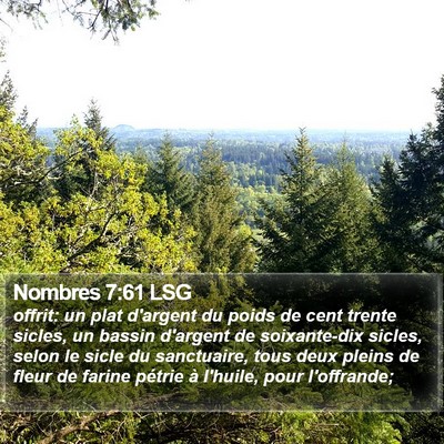 Nombres 7:61 LSG Bible Verse Image