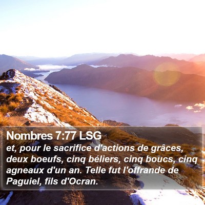 Nombres 7:77 LSG Bible Verse Image