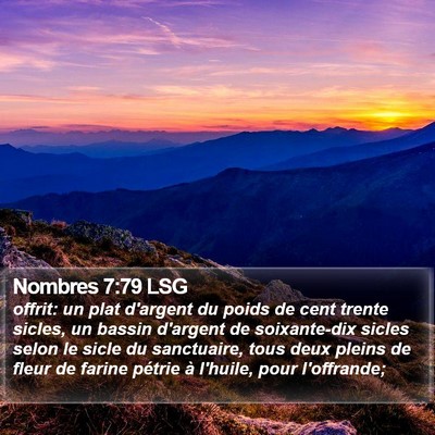 Nombres 7:79 LSG Bible Verse Image