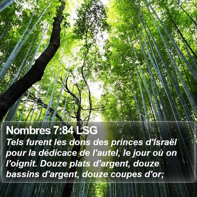 Nombres 7:84 LSG Bible Verse Image