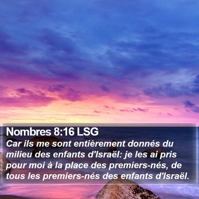 Nombres 8:16 LSG Bible Verse Image