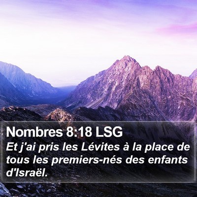 Nombres 8:18 LSG Bible Verse Image