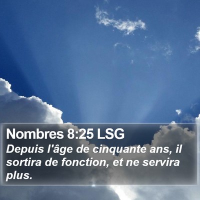 Nombres 8:25 LSG Bible Verse Image