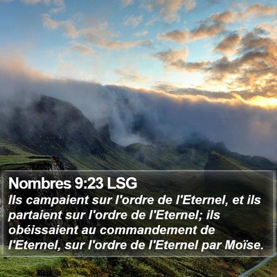 Nombres 9:23 LSG Bible Verse Image