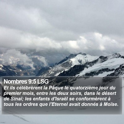 Nombres 9:5 LSG Bible Verse Image