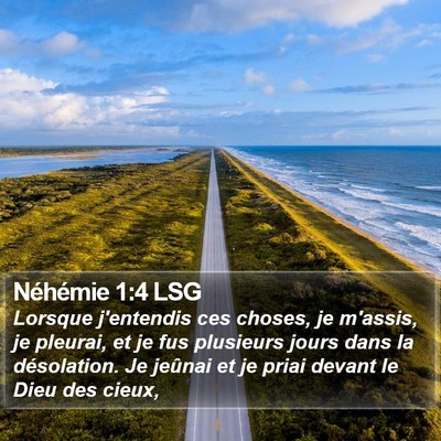 Néhémie 1:4 LSG Bible Verse Image