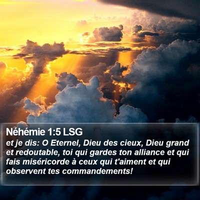 Néhémie 1:5 LSG Bible Verse Image