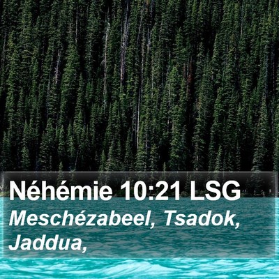 Néhémie 10:21 LSG Bible Verse Image